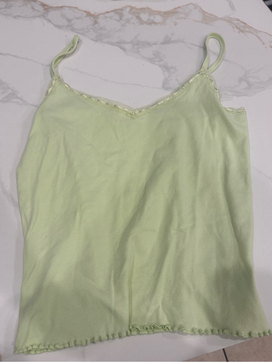 Maidenform Tops - Maidenform Pale Lime Lace-Trim Camisole